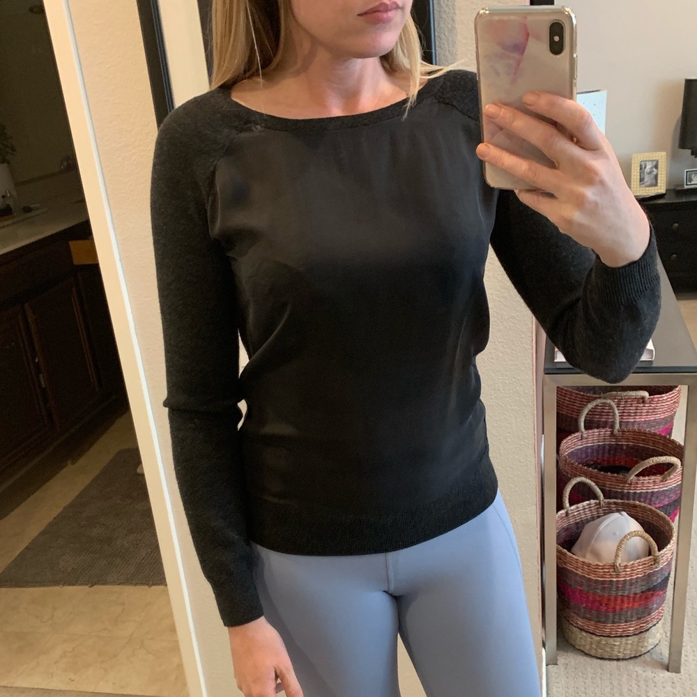 All saints grey silk and wool jumper sweater 0 XS